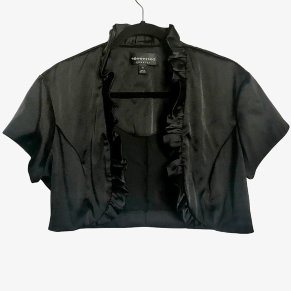 Vintage Black Satin Bolero Shrug